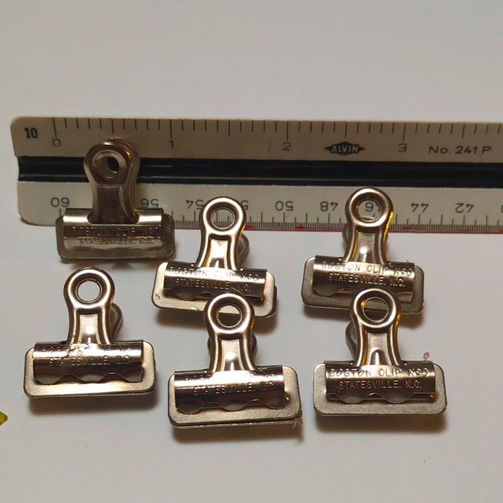 Boston Clip No. 20 Metal Binder Clips Statesville, N.C. Set of 5